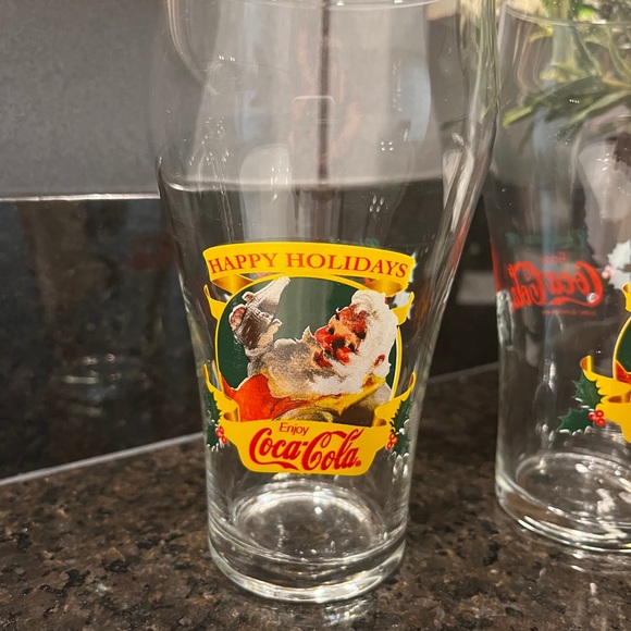 Enjoy Coca Cola Happy Holidays 1997 Glass drinking glass, Santa - Picture 2 of 10